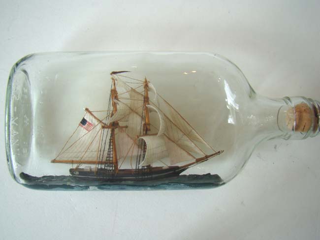 A very well made and attractive Two-Masted Ship-in-a Bottle — image 2